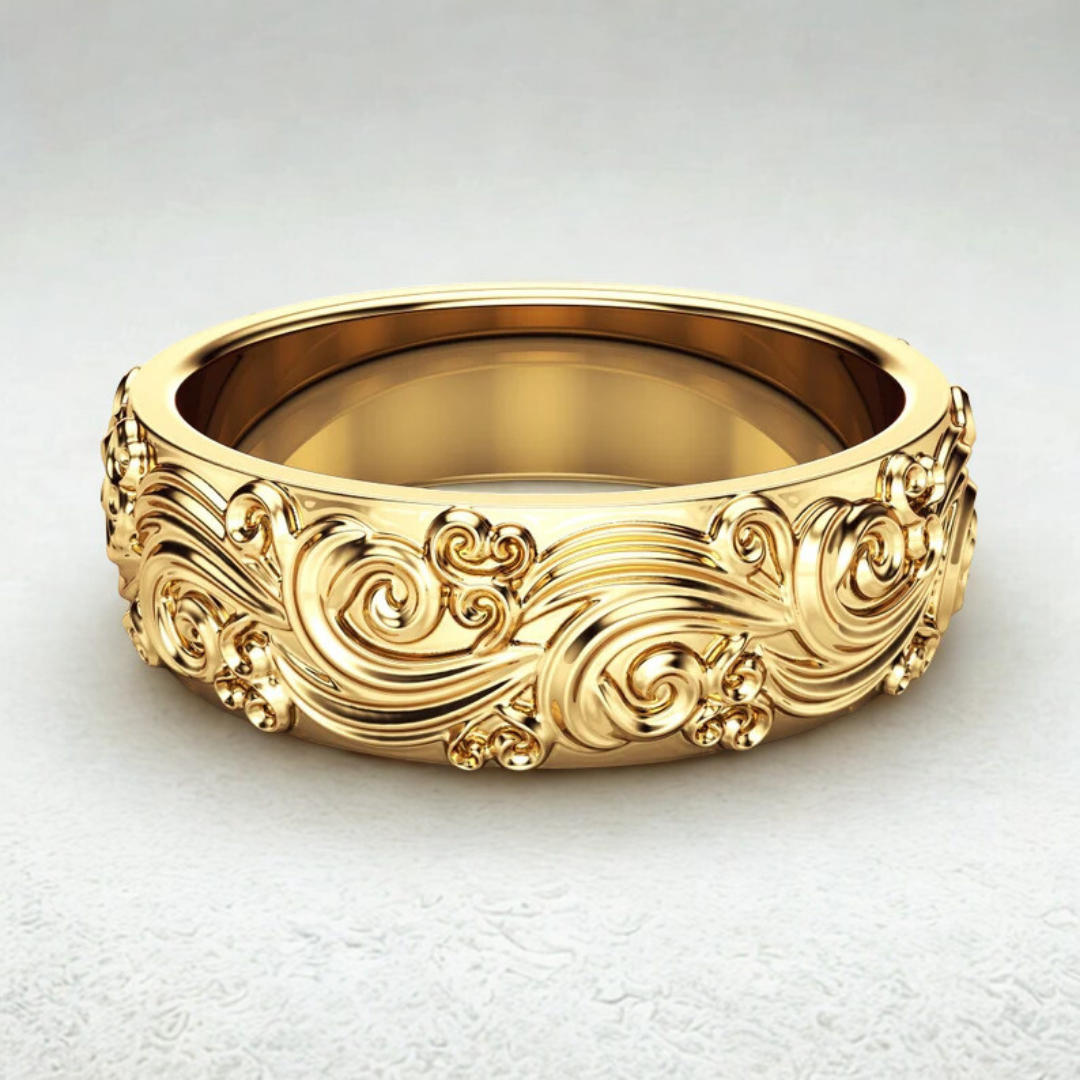 Vintage Golden Emblem Ring