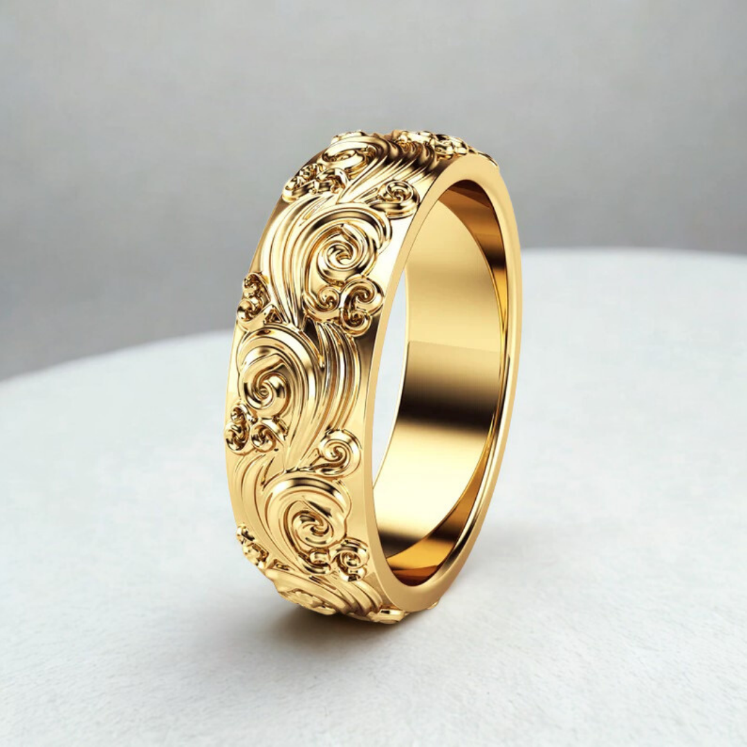 Vintage Golden Emblem Ring