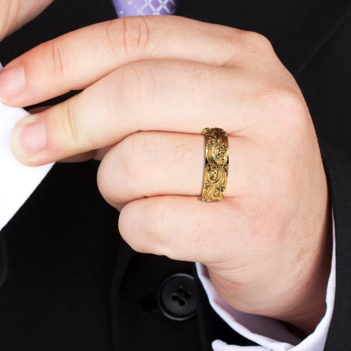 Vintage Golden Emblem Ring